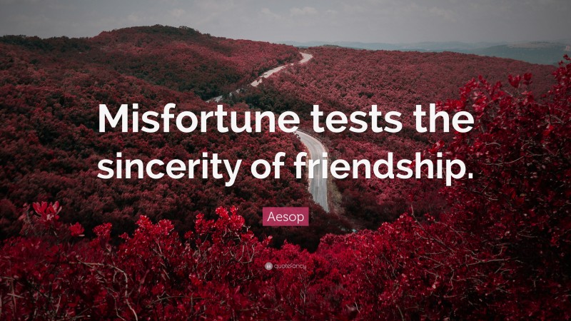 Aesop Quote: “Misfortune tests the sincerity of friendship.”