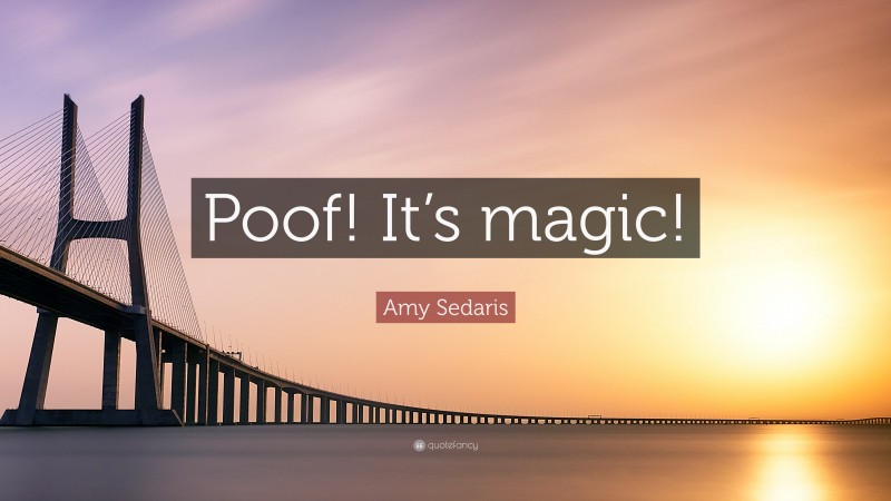 Amy Sedaris Quote: “Poof! It’s magic!”