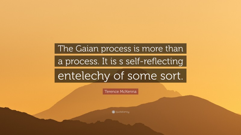 Terence McKenna Quote: “The Gaian process is more than a process. It is s self-reflecting entelechy of some sort.”