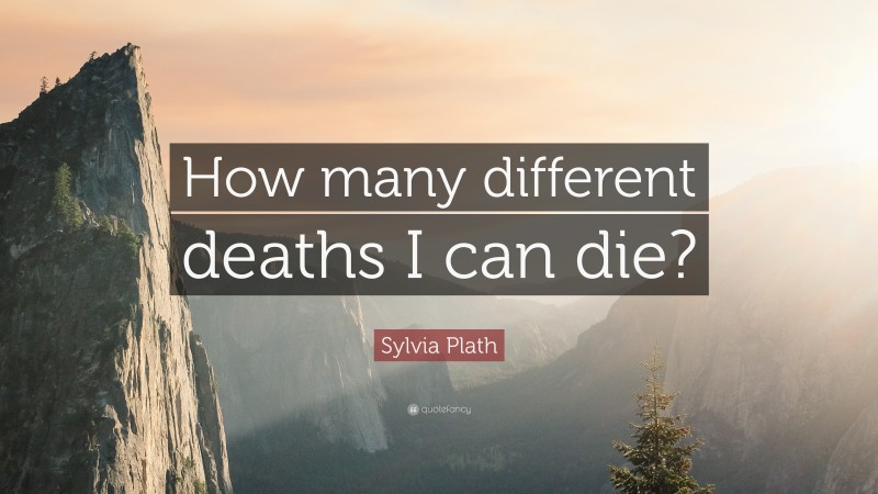 Sylvia Plath Quote: “How many different deaths I can die?”