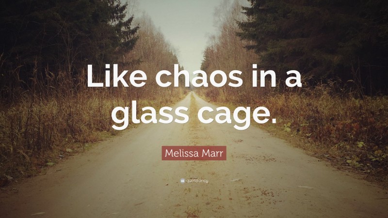 Melissa Marr Quote: “Like chaos in a glass cage.”