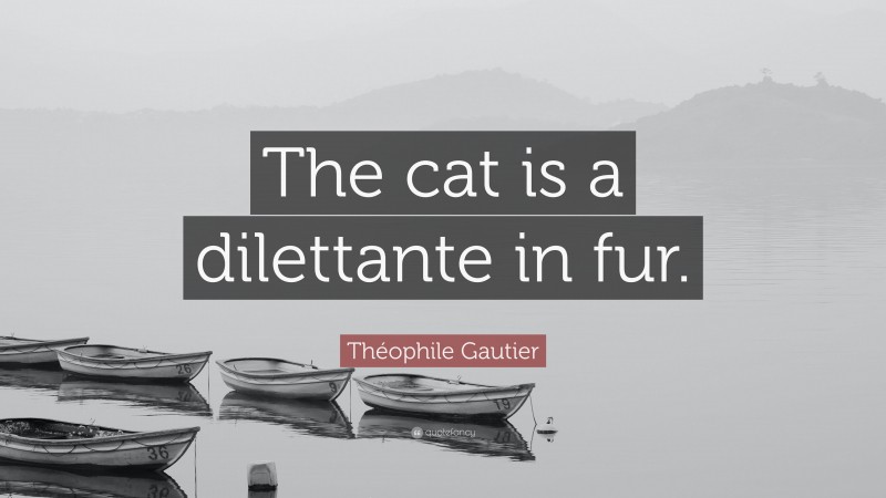 Théophile Gautier Quote: “The cat is a dilettante in fur.”