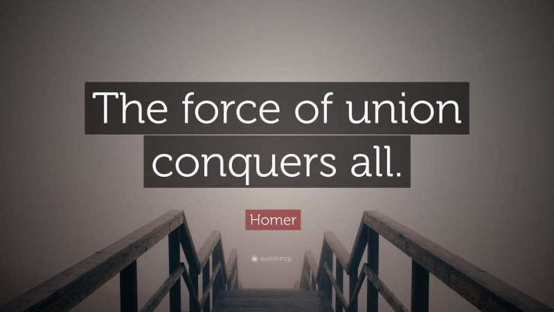 Homer Quote: “The force of union conquers all.”
