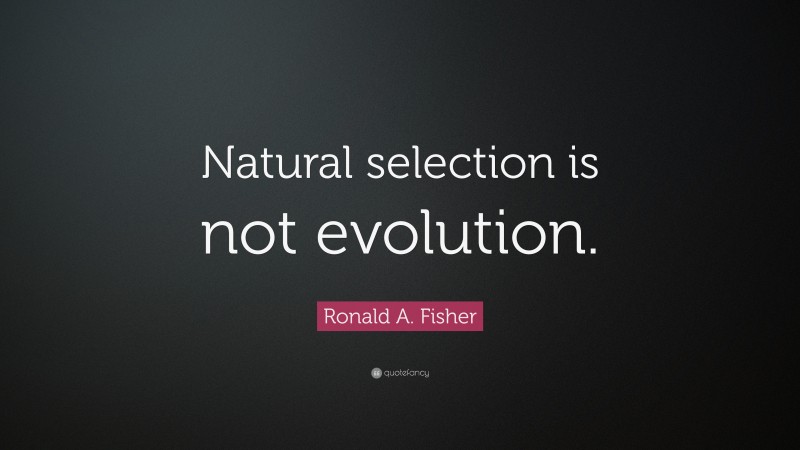 Ronald A. Fisher Quote: “Natural selection is not evolution.”