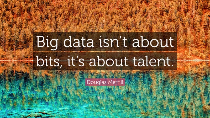 Douglas Merrill Quote: “Big data isn’t about bits, it’s about talent.”