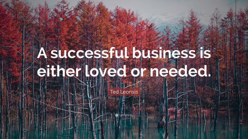 Ted Leonsis Quote: “A successful business is either loved or needed.”