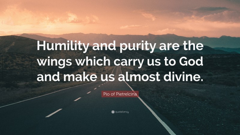 Pio of Pietrelcina Quote: “Humility and purity are the wings which carry us to God and make us almost divine.”