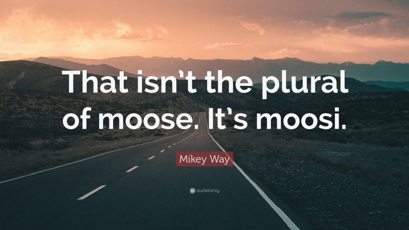 Mikey Way Quote: “That isn’t the plural of moose. It’s moosi.”