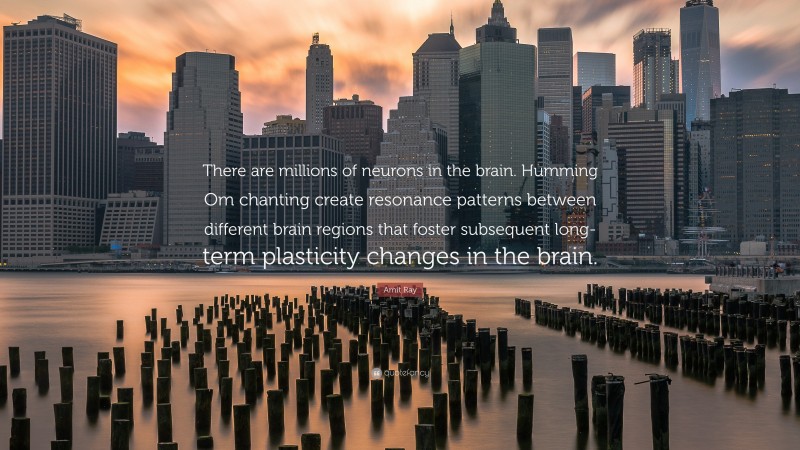 Amit Ray Quote: “There are millions of neurons in the brain. Humming Om chanting create resonance patterns between different brain regions that foster subsequent long-term plasticity changes in the brain.”