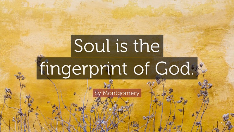 Sy Montgomery Quote: “Soul is the fingerprint of God.”