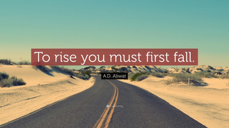 A.D. Aliwat Quote: “To rise you must first fall.”