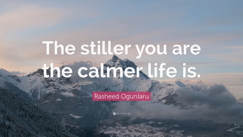 Rasheed Ogunlaru Quote: “The stiller you are the calmer life is.”