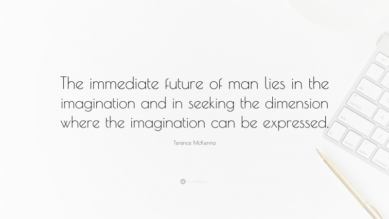 Terence McKenna Quote: “The immediate future of man lies in the imagination and in seeking the dimension where the imagination can be expressed.”