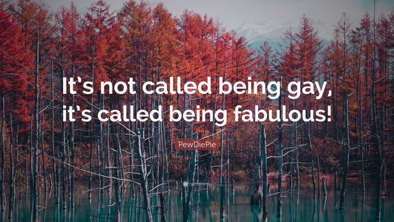 PewDiePie Quote: “It’s not called being gay, it’s called being fabulous!”