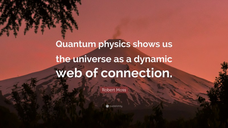 Robert Moss Quote: “Quantum physics shows us the universe as a dynamic web of connection.”