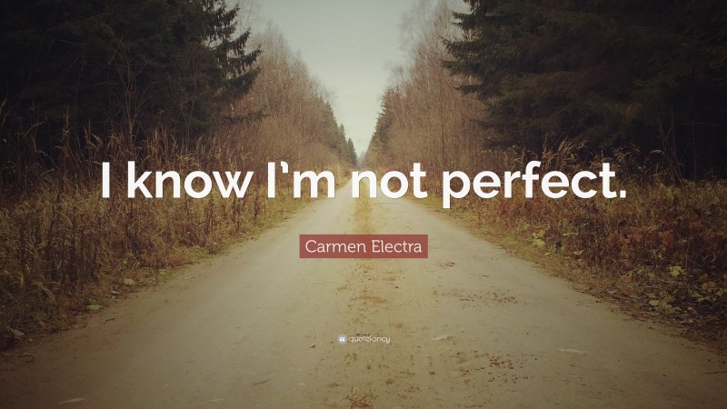 Carmen Electra Quote: “I know I’m not perfect.”