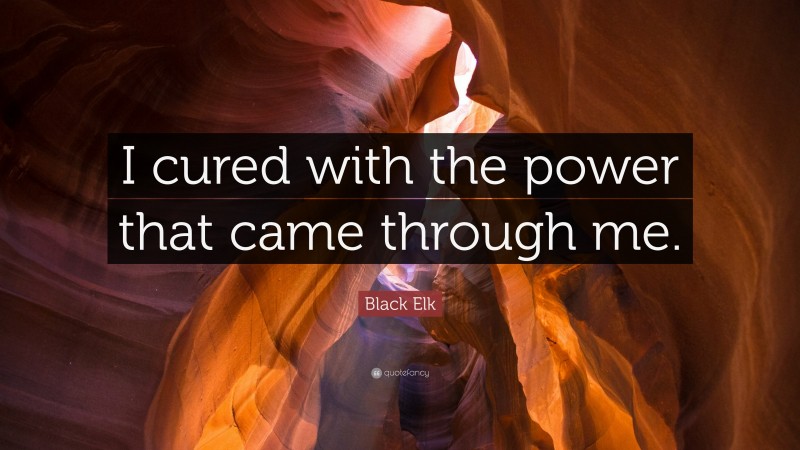 Black Elk Quote: “I cured with the power that came through me.”