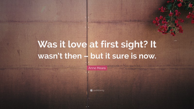 Anne Meara Quote: “Was it love at first sight? It wasn’t then – but it sure is now.”