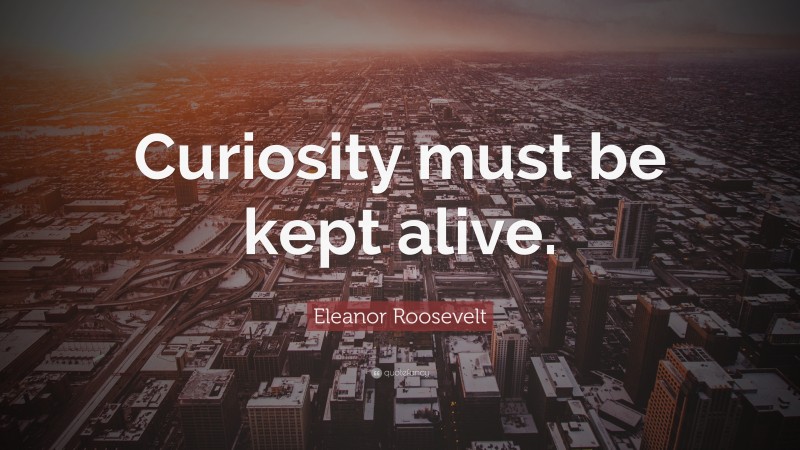 Eleanor Roosevelt Quote: “Curiosity must be kept alive.”