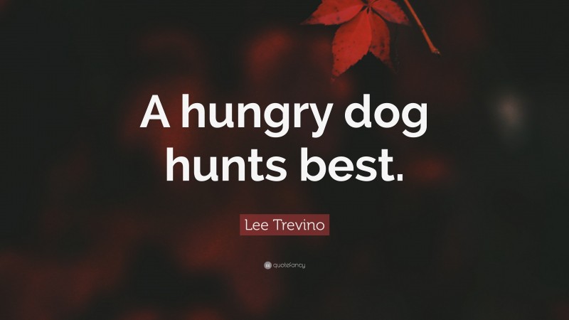 Lee Trevino Quote: “A hungry dog hunts best.”