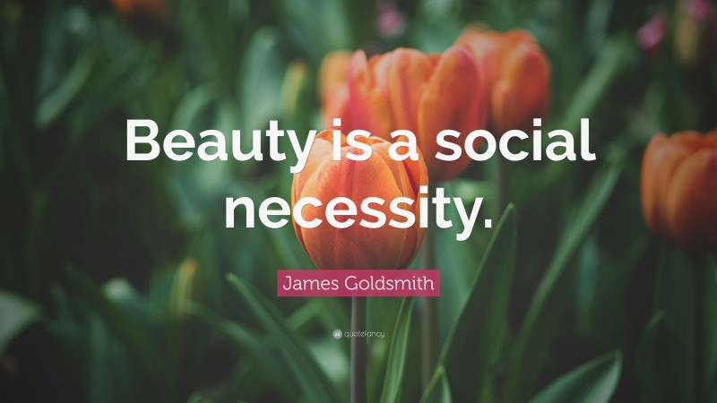 James Goldsmith Quote: “Beauty is a social necessity.”