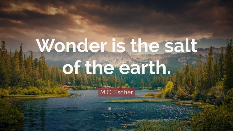 M.C. Escher Quote: “Wonder is the salt of the earth.”
