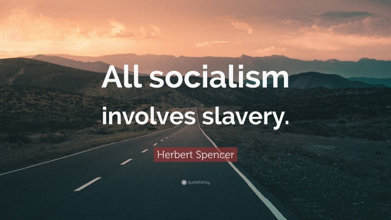 Herbert Spencer Quote: “All socialism involves slavery.”