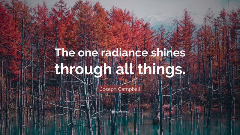 Joseph Campbell Quote: “The one radiance shines through all things.”