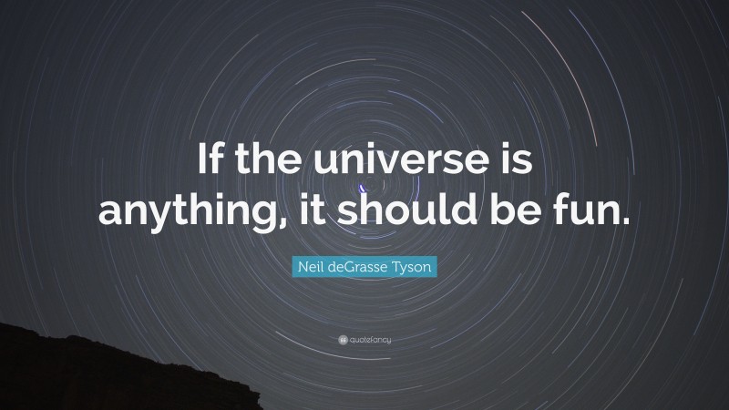 Neil deGrasse Tyson Quote: “If the universe is anything, it should be fun.”