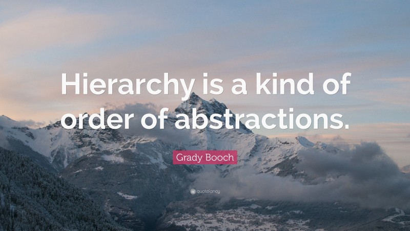 Grady Booch Quote: “Hierarchy is a kind of order of abstractions.”