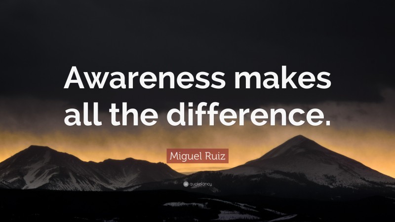 Miguel Ruiz Quote: “Awareness makes all the difference.”