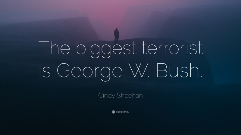 Cindy Sheehan Quote: “The biggest terrorist is George W. Bush.”