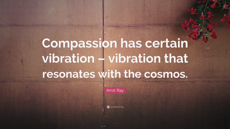 Amit Ray Quote: “Compassion has certain vibration – vibration that resonates with the cosmos.”