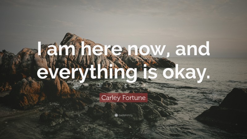 Carley Fortune Quote: “I am here now, and everything is okay.”