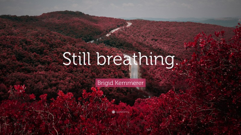 Brigid Kemmerer Quote: “Still breathing.”