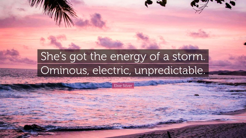 Elsie Silver Quote: “She’s got the energy of a storm. Ominous, electric, unpredictable.”