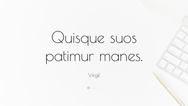 Virgil Quote: “Quisque suos patimur manes.”