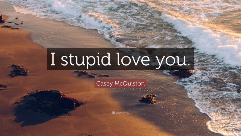 Casey McQuiston Quote: “I stupid love you.”