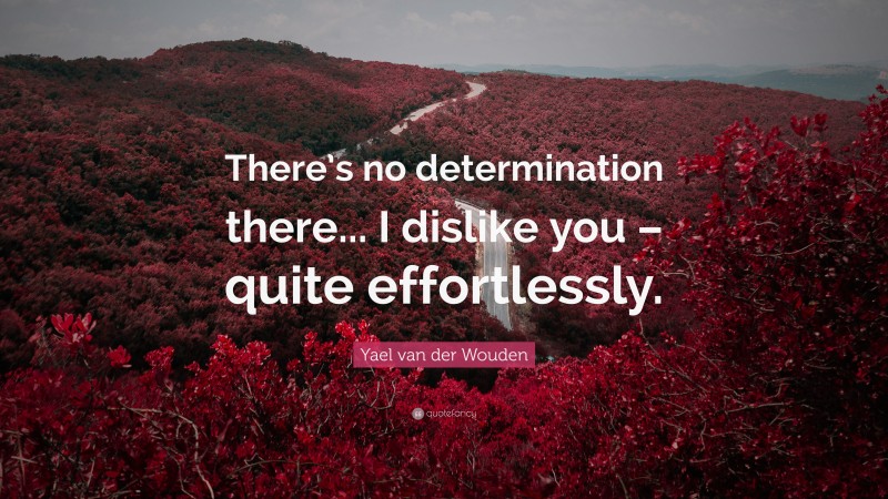 Yael van der Wouden Quote: “There’s no determination there... I dislike you – quite effortlessly.”