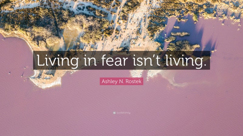 Ashley N. Rostek Quote: “Living in fear isn’t living.”
