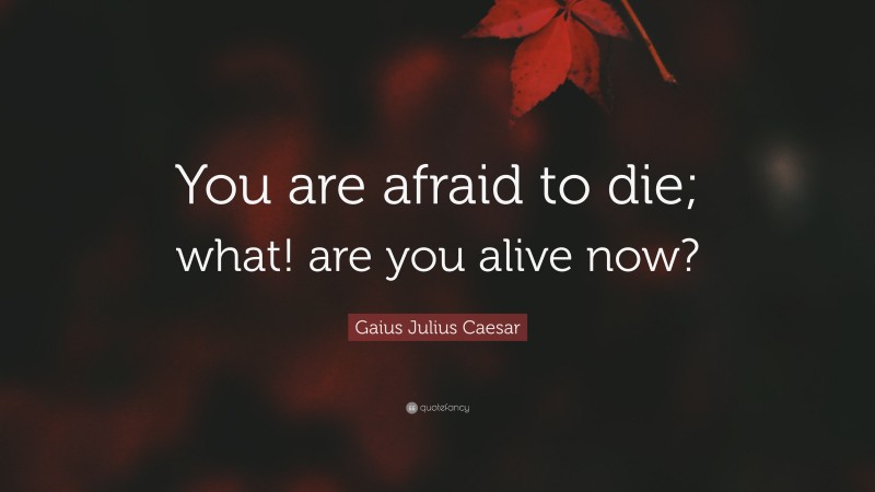 Gaius Julius Caesar Quote: “You are afraid to die; what! are you alive now?”