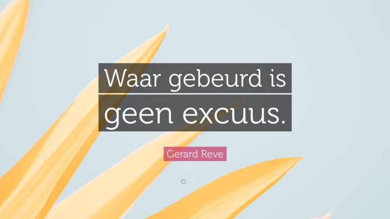 Gerard Reve Quote: “Waar gebeurd is geen excuus.”