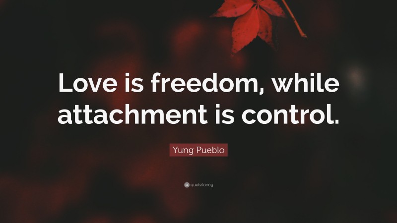 Yung Pueblo Quote: “Love is freedom, while attachment is control.”