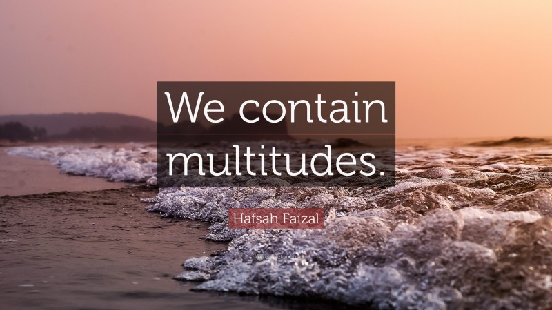 Hafsah Faizal Quote: “We contain multitudes.”
