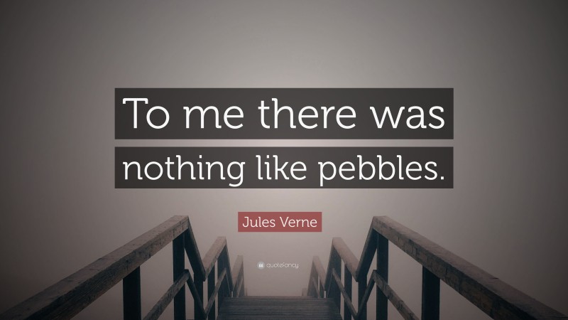 Jules Verne Quote: “To me there was nothing like pebbles.”