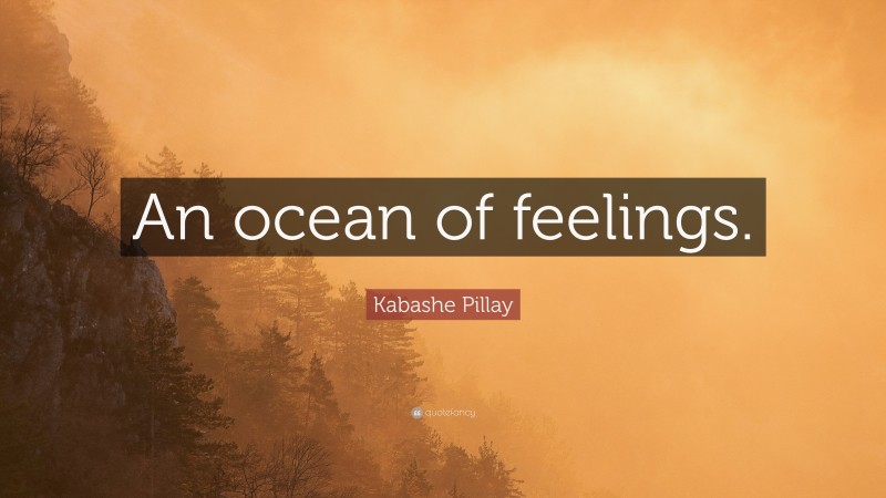 Kabashe Pillay Quote: “An ocean of feelings.”