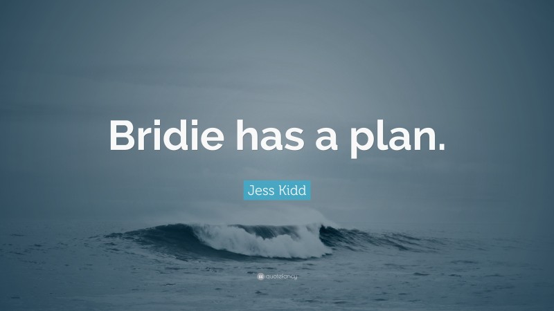 Jess Kidd Quote: “Bridie has a plan.”