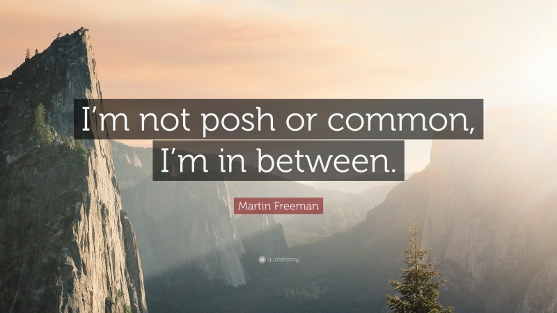 Martin Freeman Quote: “I’m not posh or common, I’m in between.”