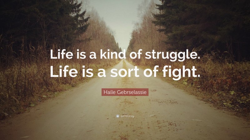 Haile Gebrselassie Quote: “Life is a kind of struggle. Life is a sort of fight.”
