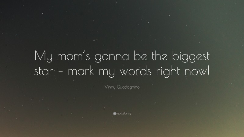 Vinny Guadagnino Quote: “My mom’s gonna be the biggest star – mark my words right now!”